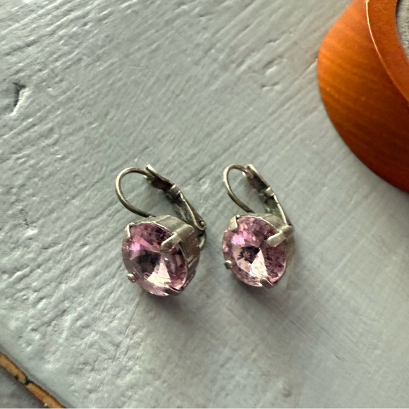 Sabika Crystal Silver Tone Dangle Earrings - Picture 8 of 12